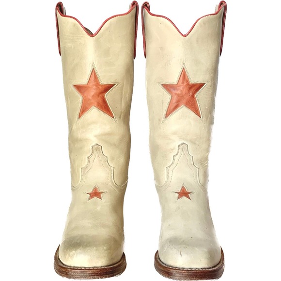 SENDRA Star Vintage Y2K Platform Chunky Heel Sole Campus Cowgirl Western Boots 9 - Picture 3 of 7